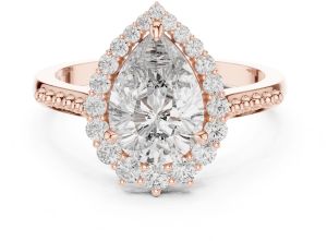 Pear Halo Diamond Engagement Ring