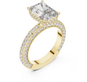 Radiant Princess Halo Diamond Ring