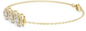 Trio Halo Diamond Chain Bracelet