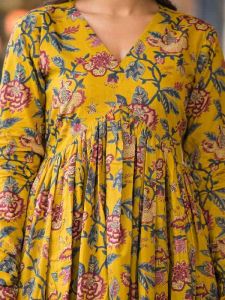 Ladies Yellow Rayon Printed Kurti Palazzo Set with Dupatta