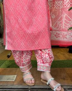 Light Pink Cotton Embroidered Salwar Suit With Dupatta