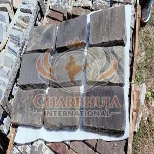 Rustic Sagar Black Sandstone Cobbles