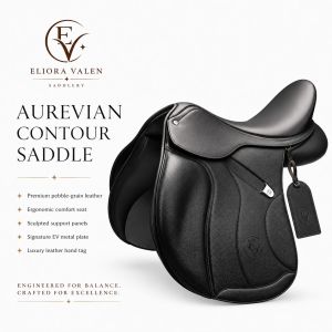 Aurevian Contour Black Leather Horse Riding Saddle