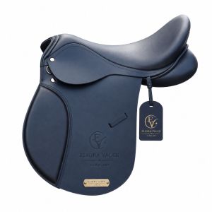 Azurecrest Elegance Navy Blue Leather Horse Riding Saddle