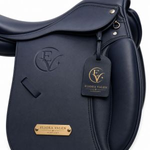 Azurecrest Elegance Navy Blue Leather Horse Riding Saddle