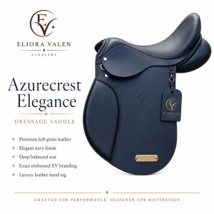 Azurecrest Elegance Navy Blue Leather Horse Riding Saddle