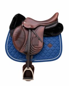 Cobalt Cloud Sheepskin Blue Half Saddle Pad