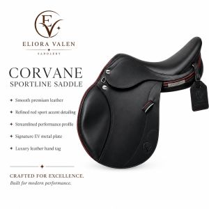 Corvane Sportline Premium Black Leather Horse Riding Saddle