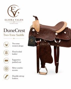 Dunecrest Two Tone Leather Horse Western Saddle