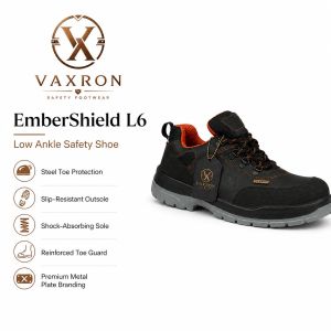 Ember Shield L6 Leather Black Low Ankle Safety Shoes