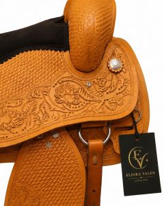 Goldenmesa Floral Yellow Leather Horse Western Saddle
