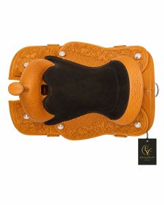 Goldenmesa Floral Yellow Leather Horse Western Saddle