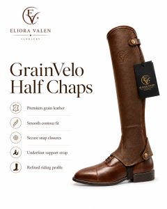 Grain Velo Brown Leather Half Chap