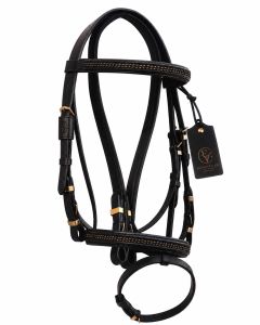 Imperia Crest Premium Black Leather Horse Bridle