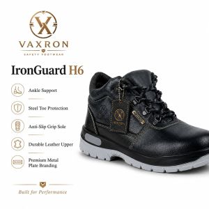 Ironguard H6 Ankle Support Black Leather Safety Shoes