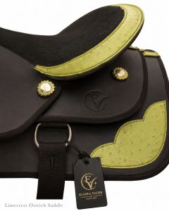 Limecrest Ostrich Premium Synthetic Leather Horse Western Saddle