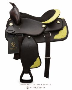 Limecrest Ostrich Premium Synthetic Leather Horse Western Saddle