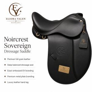 Noircrest Sovereign Black Full Grain Leather Horse Dressage Saddle
