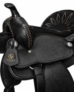Noiretch Full Print Black Synthetic Leather Horse Western Saddle