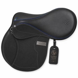 Noirline Azure Elegant Deep Black Leather Horse Riding Saddle