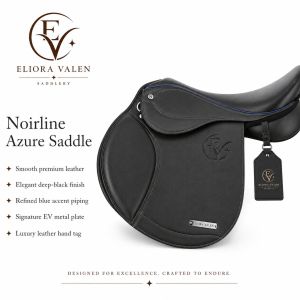 Noirline Azure Elegant Deep Black Leather Horse Riding Saddle
