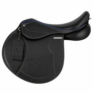 Noirline Azure Elegant Deep Black Leather Horse Riding Saddle