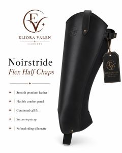 Noirstride Black Flex Leather Half Riding Chap