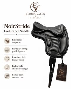 Noirstride Endurance Premium Black Leather Horse Western Saddle