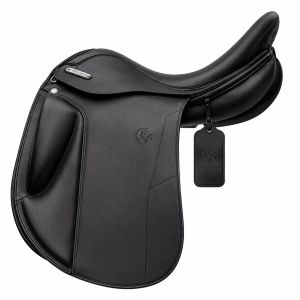 Noirvale Premium Deep Black Leather Horse Dressage Saddle