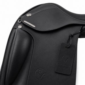 Noirvale Premium Deep Black Leather Horse Dressage Saddle