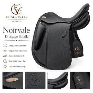 Noirvale Premium Deep Black Leather Horse Dressage Saddle