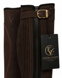Ridgeluxe Premium Brown Nubuck Leather Half Riding Chap