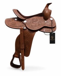 Sierra Bloom Full Carving Brown Leather Horse Western Saddle