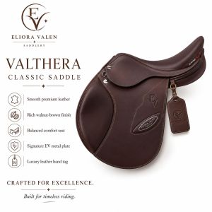 Valthera Classic Walnut Brown Leather Horse Riding Saddle