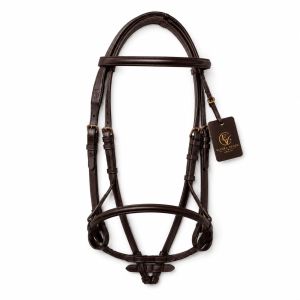 Velmont Squareline Premium Brown English Leather Horse Bridle