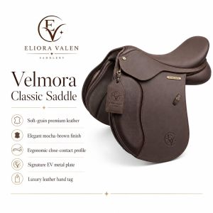 Velmora Classic Brown Soft Grain Premium Leather Horse Riding Saddle