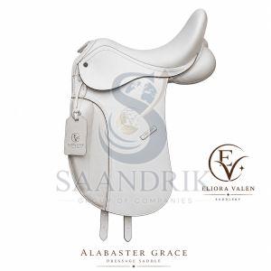 Alabaster Grace White Leather Dressage Saddle