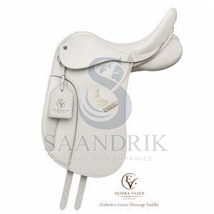 Alabaster Grace White Leather Dressage Saddle