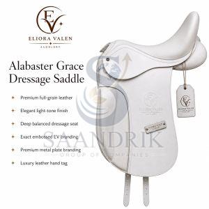 Alabaster Grace White Leather Dressage Saddle