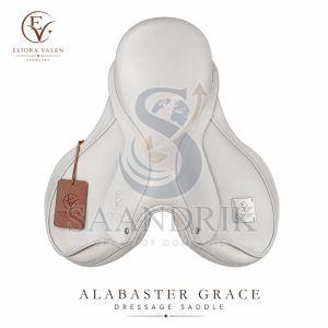 Alabaster Grace White Leather Dressage Saddle