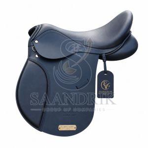 Azurecrest Elegance Navy Blue Leather Horse Riding Saddle