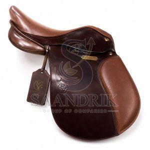 Bordeaux Crest Heritage Double Tone Brown Leather Horse Riding Saddle