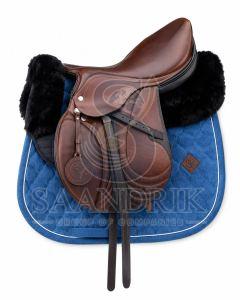Cobalt Cloud Sheepskin Blue Half Saddle Pad