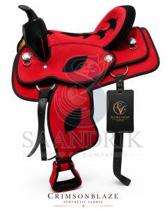 Crimsonblaze Synthetic Red Leather Horse Western Saddle