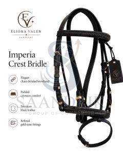 Imperia Crest Premium Black Leather Horse Bridle