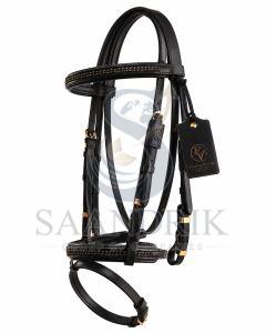 Imperia Crest Premium Black Leather Horse Bridle