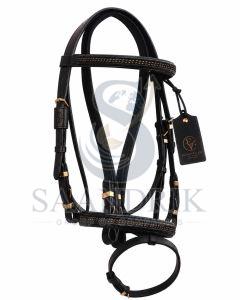 Imperia Crest Premium Black Leather Horse Bridle