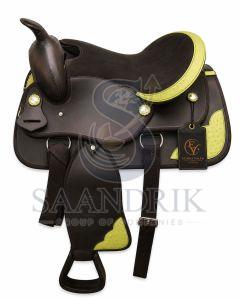 Limecrest Ostrich Premium Synthetic Leather Horse Western Saddle