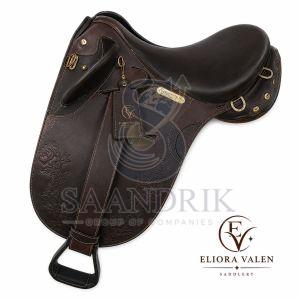 Midnight Rose Heritage Brown Full Grain Leather Horse Riding Saddle
