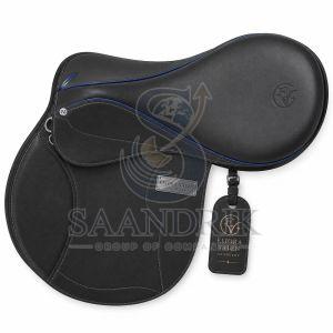 Noirline Azure Elegant Deep Black Leather Horse Riding Saddle